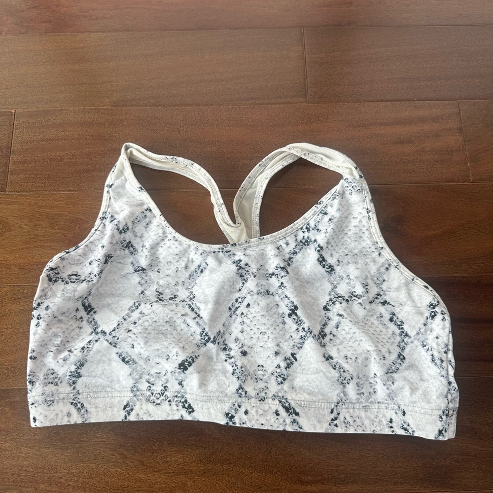 Varley Monochrome Snake Print Sports Bra
